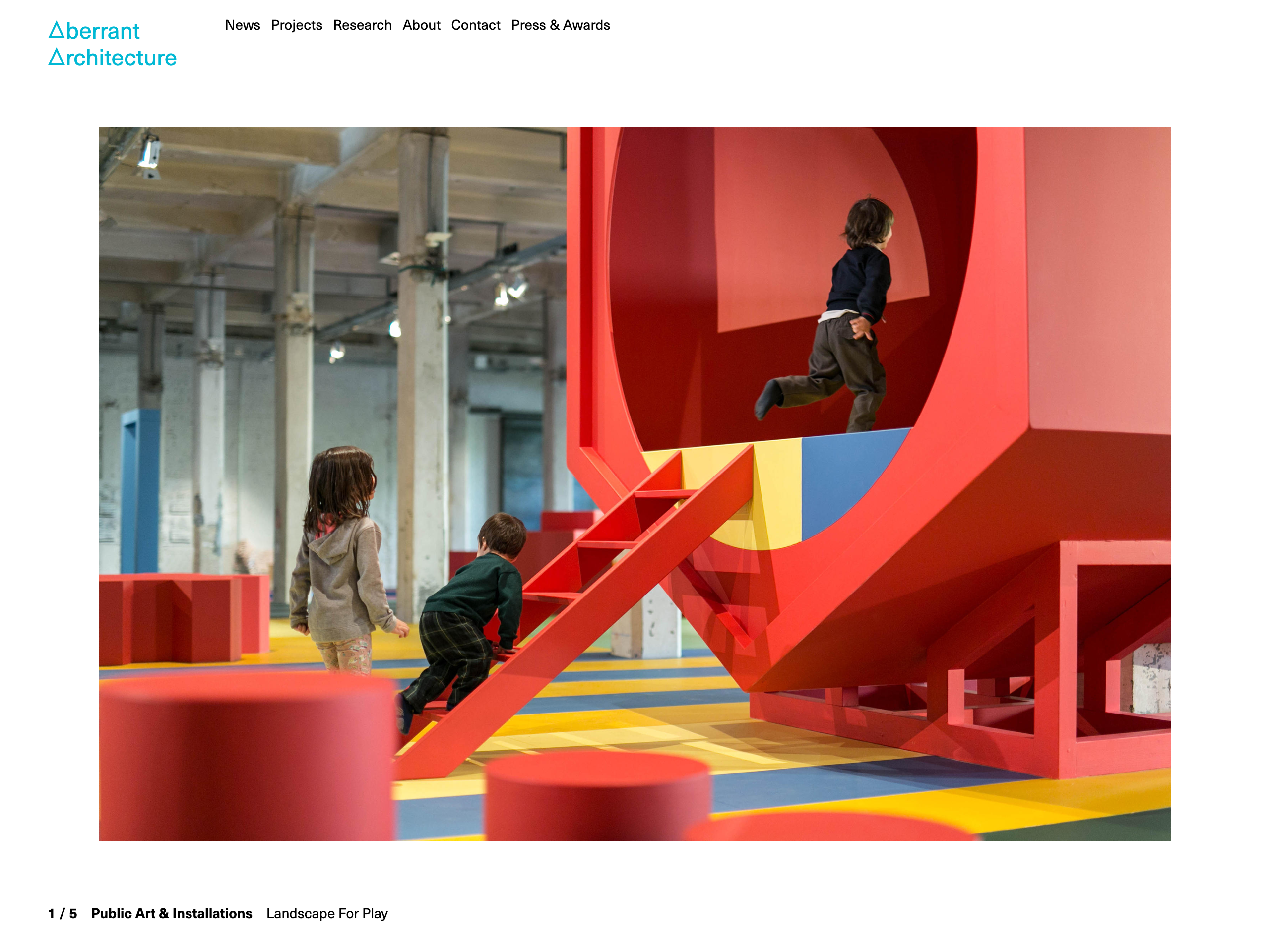 Screenshot of the Aberrant Architecture website homepage